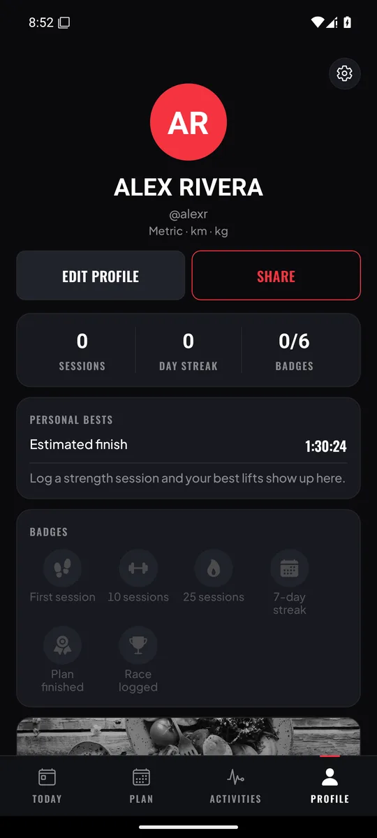 Apex profile and personal bests